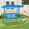 2 Seater Kids Patio Swing with Adjustable Canopy, Metal Frame and Safety Belts
